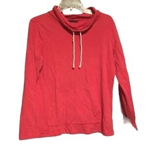 Brooks Brothers Red Cowl Neck Hoodie Sweatshirt Medium Cotton Blend
